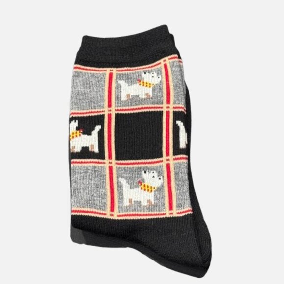 🐾 FUN SCOTTIE DOG PLAID SOCKS | Cozy Novelty Crew Socks Gift Ready! - Picture 2 of 6